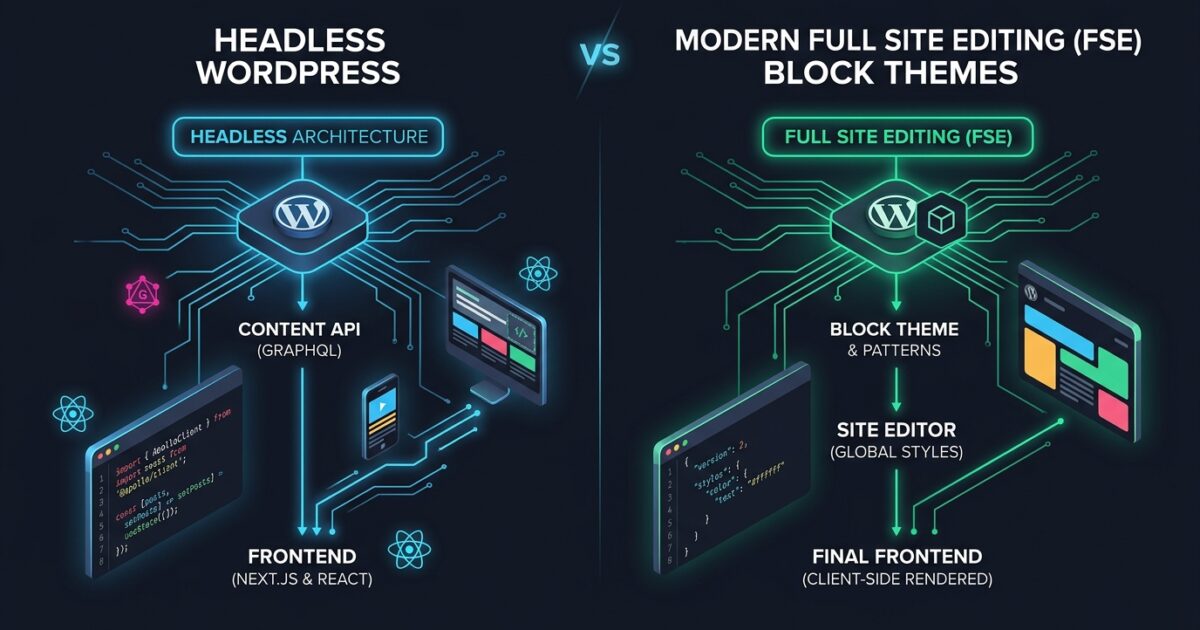 WordPress Headless Next.js vs Modern Block FSE Architecture Comparison